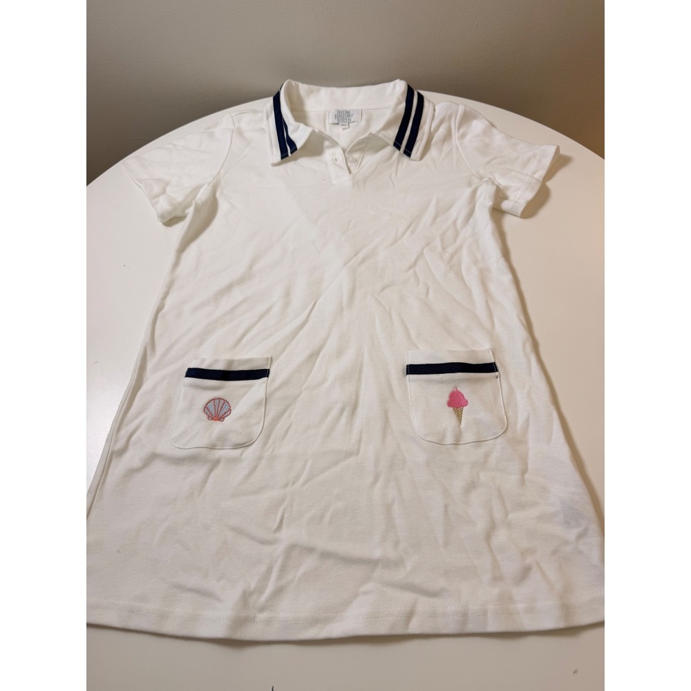 Little Paper Kids Polo Dress Kids Size 10Y White Excellent Shell Ice Cream - Picture 3 of 5